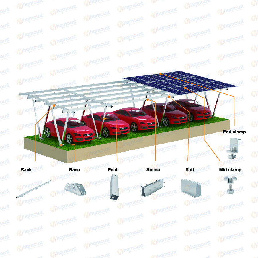 Pre-assembled Aluminium Solar Carport Structure